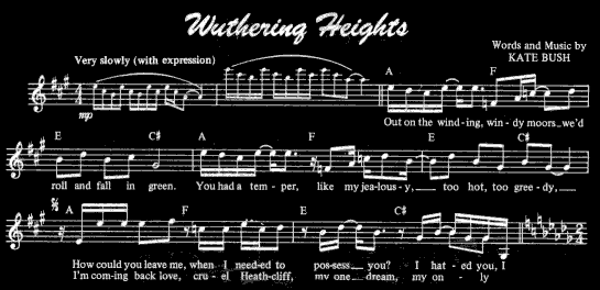Noten zu Kate Bushs Wuthering Heights 1978