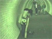 London Untergrund: Didgeridoo-Spieler