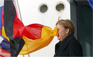 Frau Merkel im Wind