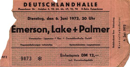 Emerson, Lake & Palmer: Deutschlandhalle 06.06.1972