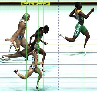 800 m Endlauf Leichtathletik WM 2009: Fotofinish