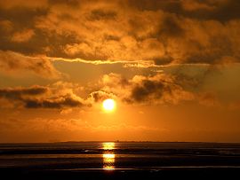 Sonnenuntergang auf der Insel Neuwerk (Juli 2009)