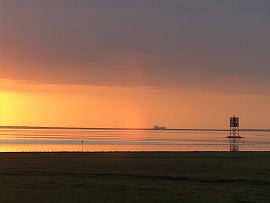 Sonnenuntergang auf der Insel Neuwerk (Juli 2009)