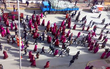Tibetische Mönche protestieren