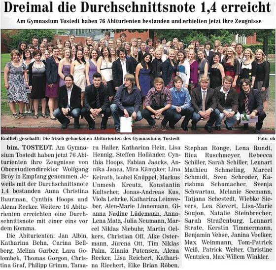 Tostedt: Abitur 2010