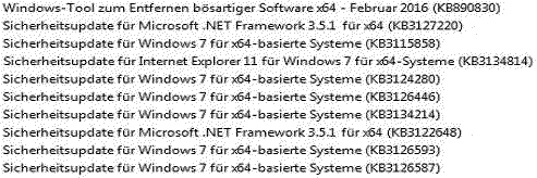 Windows Updates vom 9. Februar 2016