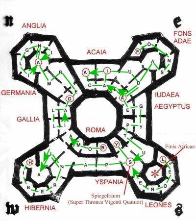 Die Bibliothek als Labyrinth: die Büchersammlung gemäß der mittelalterlichen Geografie geordnet