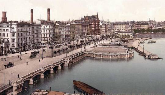 Hamburgs Jungfernstieg um 1900