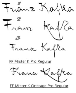 Fonts mit Kafkas Handschrift