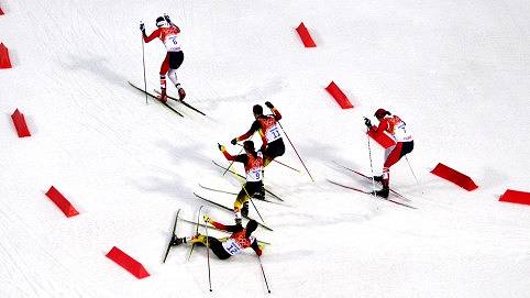 Sotschi 2014: dusselige deutsche Nordisch-Kombinierer behindern sich gegenseitig