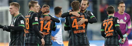 Saison 2014/2015 | Spieltag 19: SV Werder Bremen nach dem 2:1-Sieg in Hoffenheim