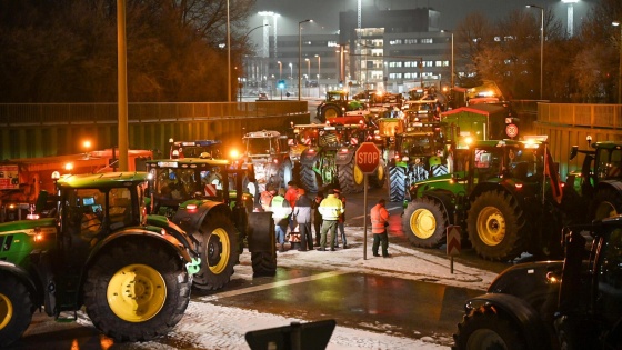 Blockade des Hafens im Bremerhaven durch protestierende Bauern